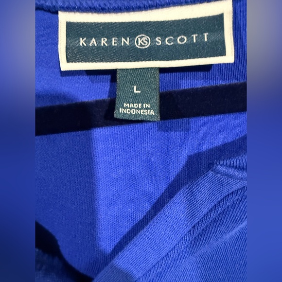 Karen Scott Royal Blue Top - Picture 2 of 5